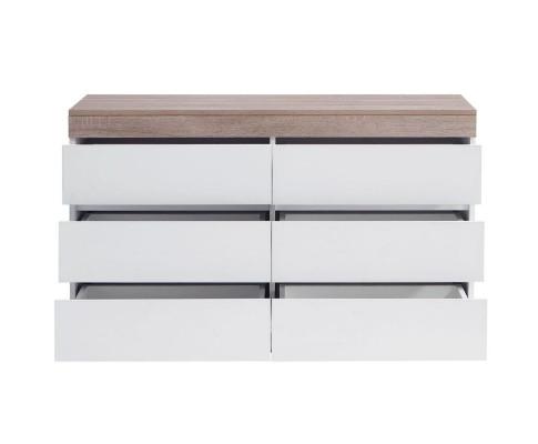 Ashley Coastal White Wooden Chest of 6 Drawers Cabinet Big Bedding Australia