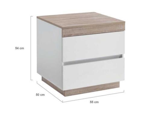 Ashley Coastal White Wooden Bedside Table with Drawers Cabinet Big Bedding Australia