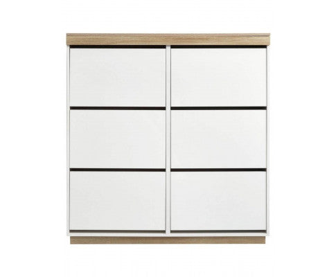 Aiden Coastal White Oak Large Shoe Cabinet Storage Shelf Big Bedding Australia