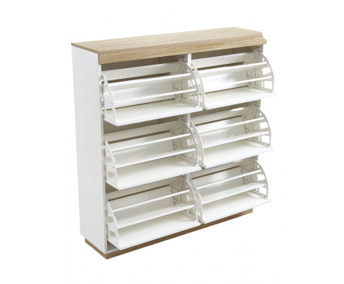 Aiden Coastal White Oak Large Shoe Cabinet Storage Shelf Big Bedding Australia