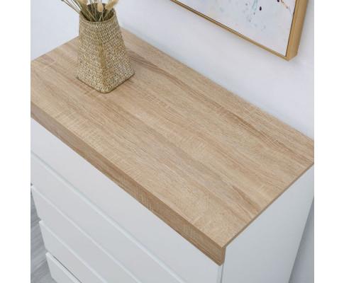 Ashley Coastal White Wooden Chest of 5 Drawers Tallboy Big Bedding Australia