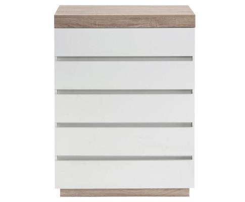 Ashley Coastal White Wooden Chest of 5 Drawers Tallboy Big Bedding Australia