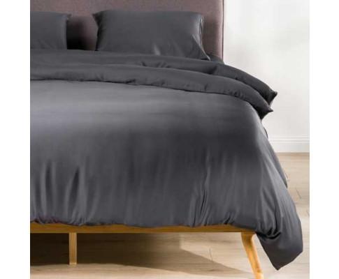 Organic Bamboo Duvet Cover Set A - Charcoal Big Bedding Australia