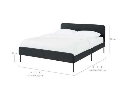 Modern Minimalist Charcoal Bed frame with Curved Head board Big Bedding Australia