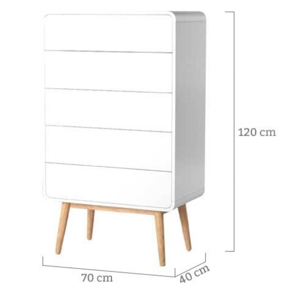 Merlin White Modern Retro Tallboy Big Bedding Australia