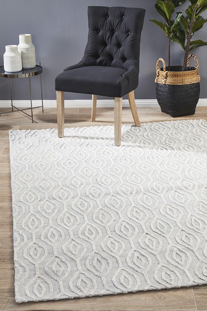 Visions Winter Wish White Modern Rug Rug Culture