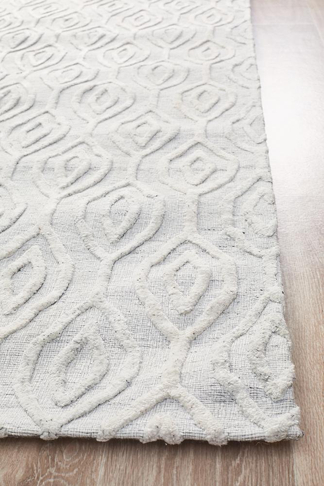 Visions Winter Wish White Modern Rug Rug Culture