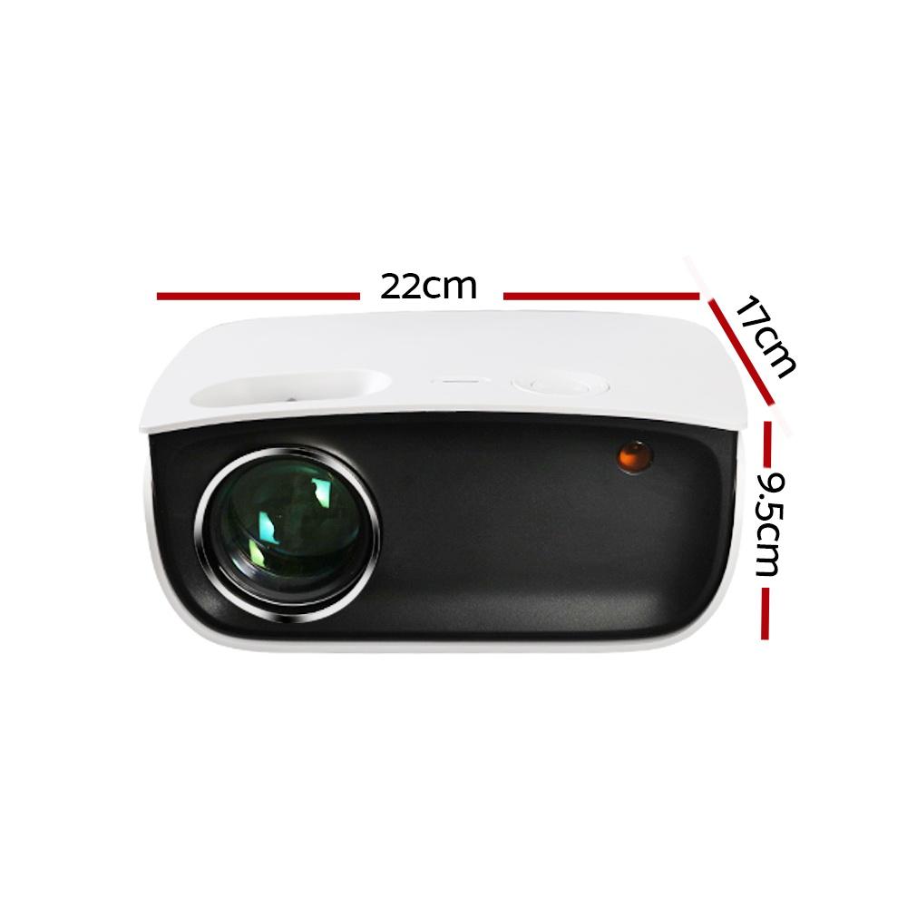 Mini Video Projector Wifi USB HDMI Portable 2000 Lumens HD 1080P Home Theater White Devanti
