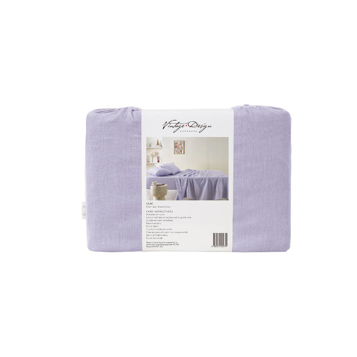 Vintage Design Lilac French Linen Sheet Set Vintage Design