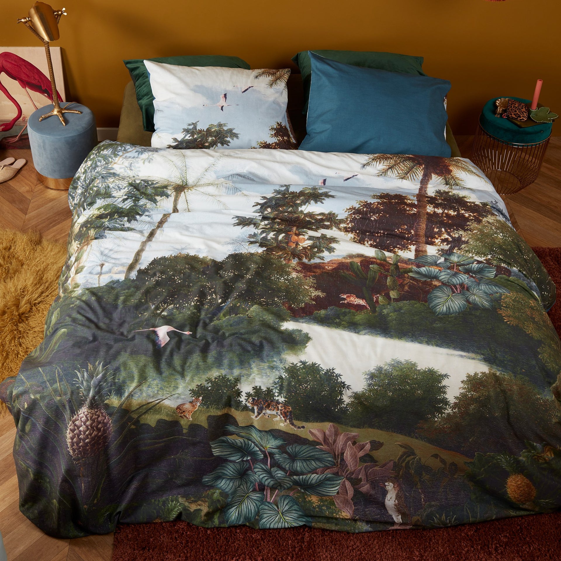 Bedding House Voyage Green Cotton Quilt Cover Set Bedding House