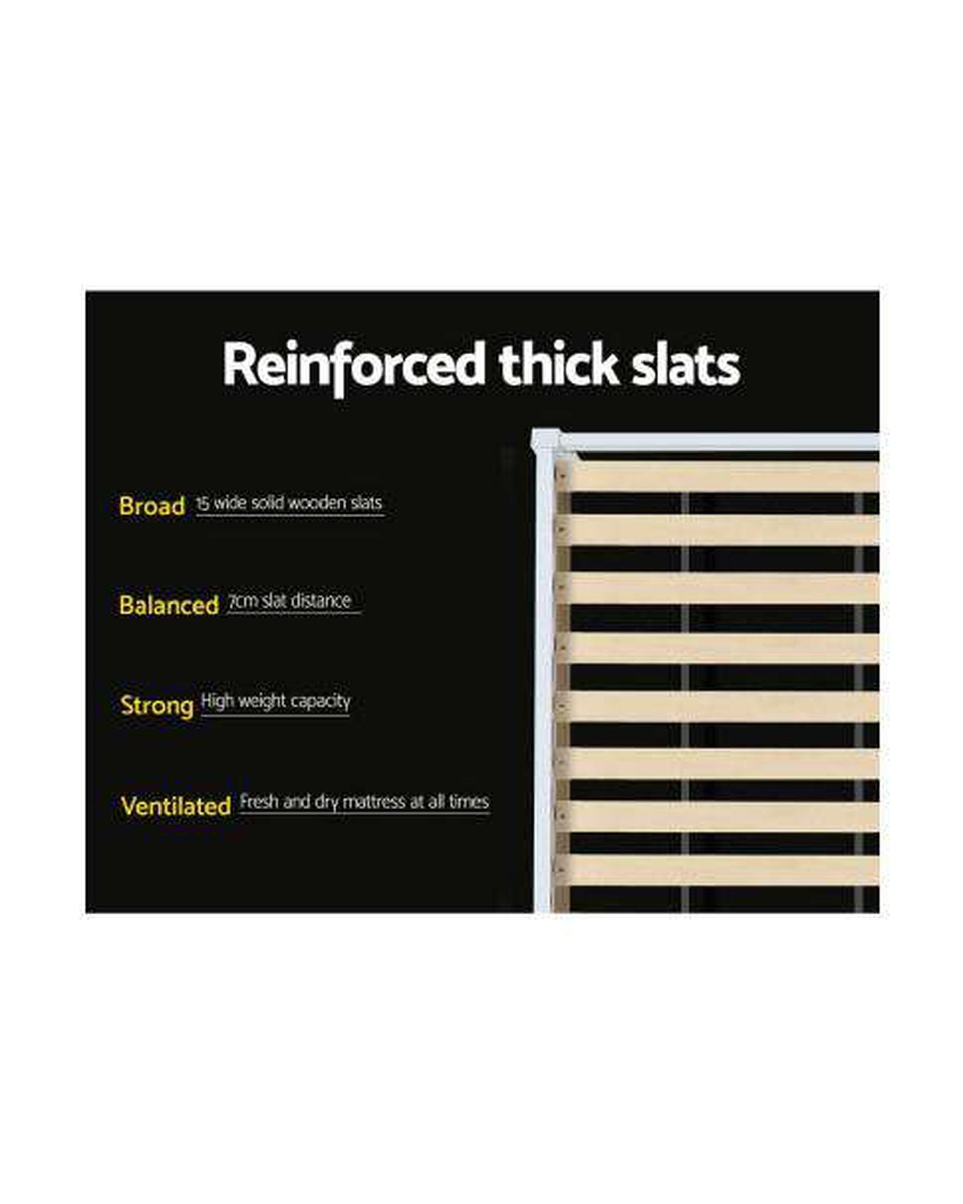 King Single Size Wooden Bed Frame Mattress Base Timber Platform White Artiss