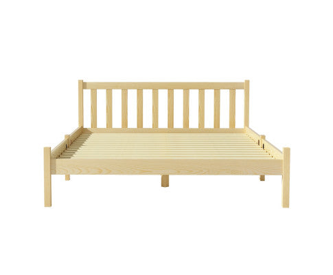 Wooden Bed Base Pine Timber Mattress Foundation Oak Artiss