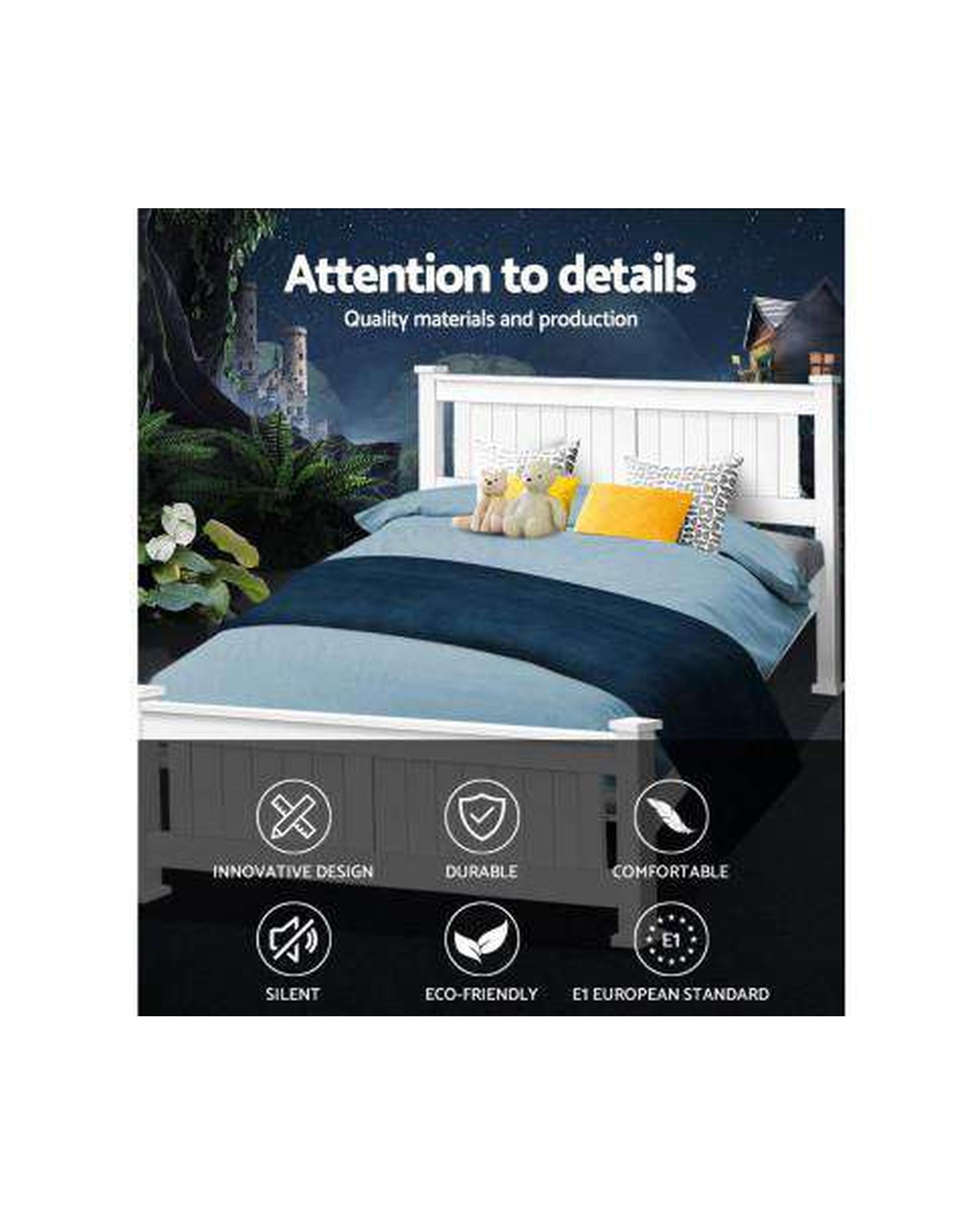 Queen Size Wooden Bed Frame Kids Adults Timber Artiss