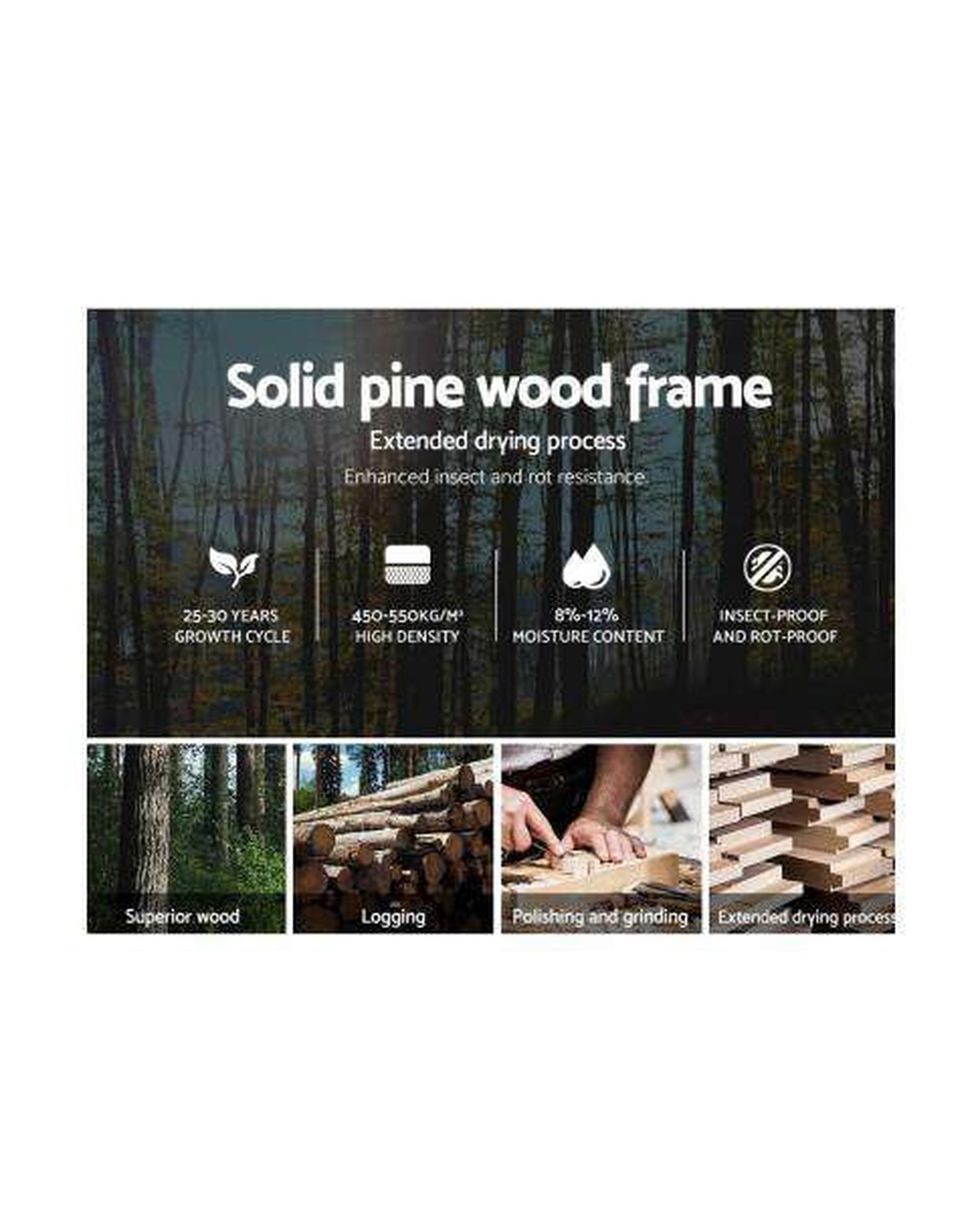 Queen Size Wooden Bed Frame Kids Adults Timber Artiss