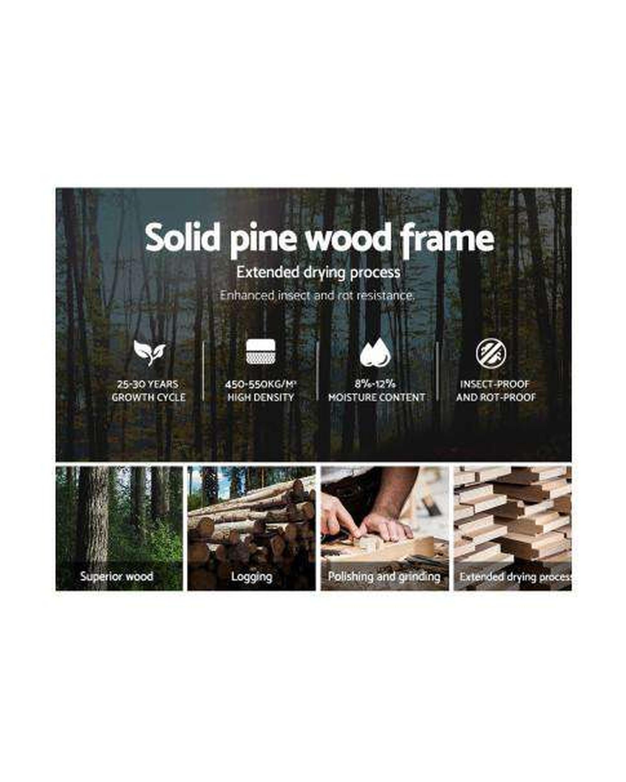 Single Size Wooden Bed Frame - White Artiss