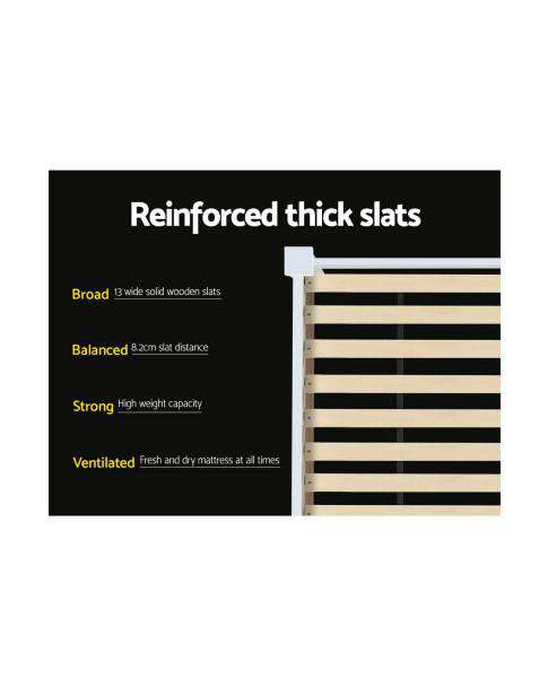 Single Size Wooden Bed Frame - White Artiss