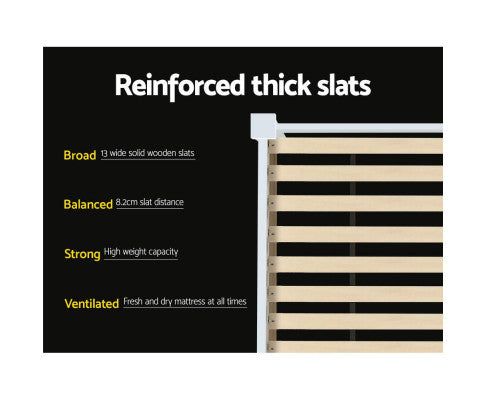 Wooden Bed Frame Timber Single Size RIO Kids Adults Storage Drawers Base Artiss