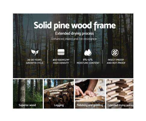 Storage Wooden Timber Bed Frame - White Artiss