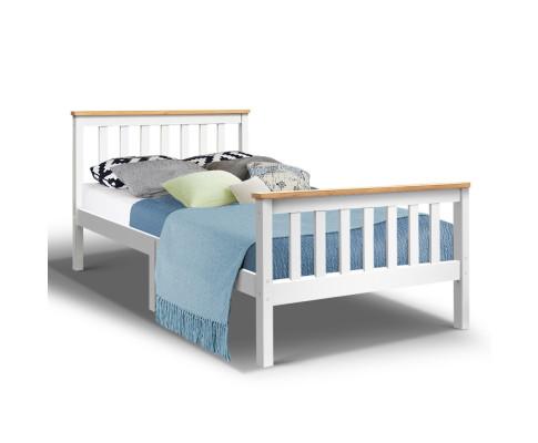 King Single Wooden Bed Frame Timber Kids Adults Artiss