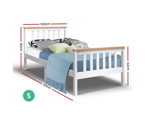 Single Wooden Bed Frame Bedroom Furniture Kids Artiss