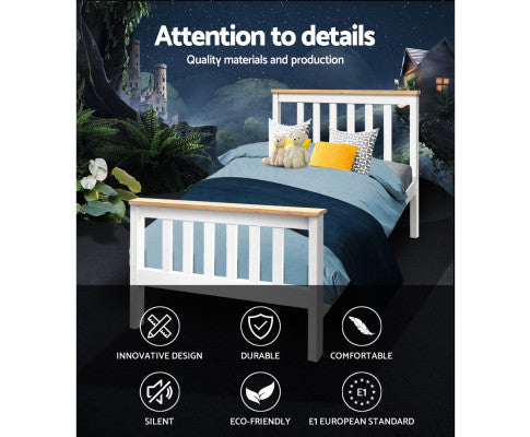 Single Wooden Bed Frame Bedroom Furniture Kids Artiss