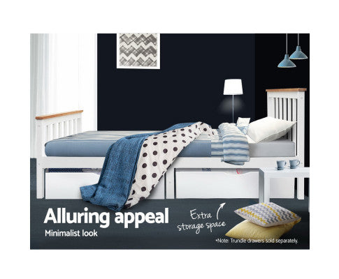 Single Wooden Bed Frame Bedroom Furniture Kids Artiss