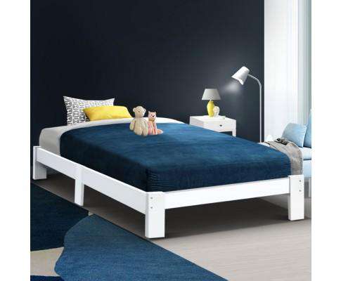 Wooden Bed Base - White Artiss