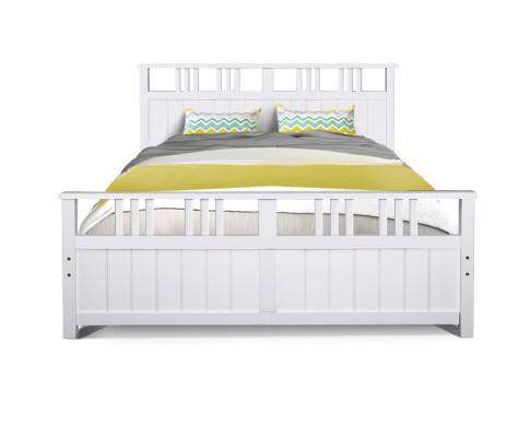 Wooden Bed Frame White EVA Artiss