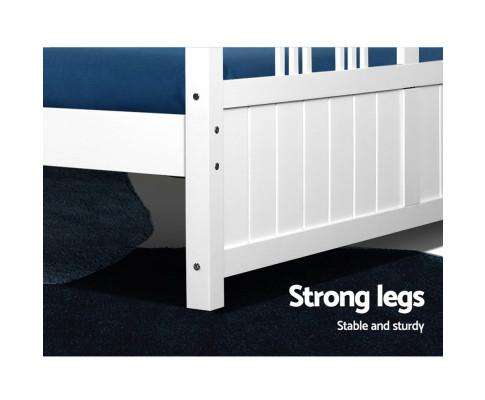 Wooden Bed Frame White EVA Artiss