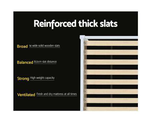 Wooden White BALI Kids Bedframe Artiss