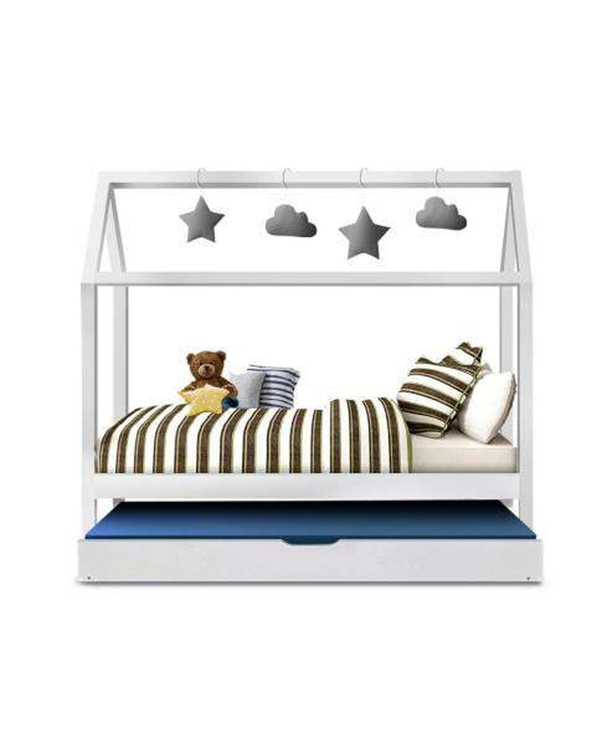 Wooden White Holy Kids Bedframe Artiss