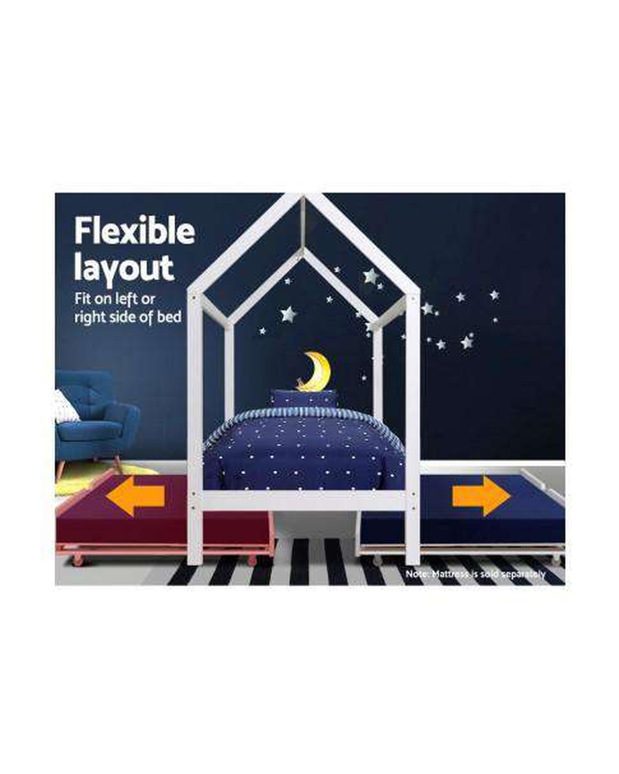 Wooden White Holy Kids Bedframe Artiss