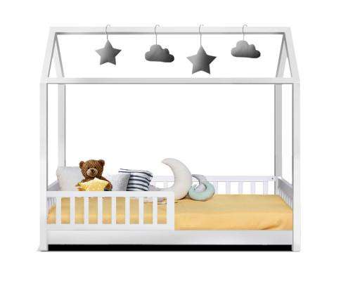 Wooden White Rock Kids Bedframe Artiss