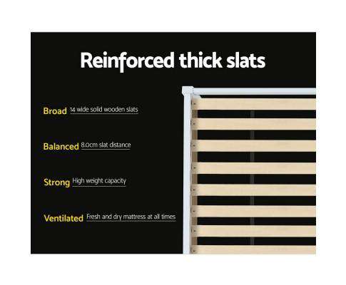 Wooden White Rock Kids Bedframe Artiss