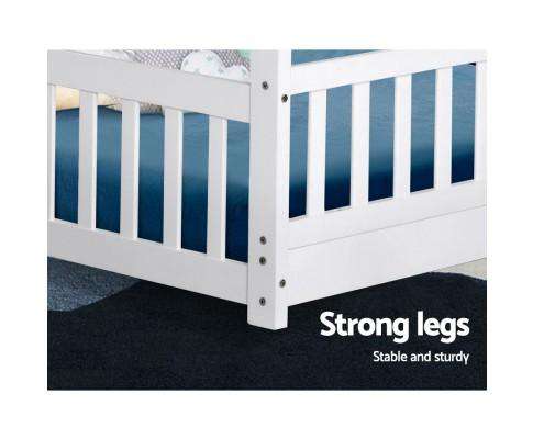 Wooden White Rock Kids Bedframe Artiss