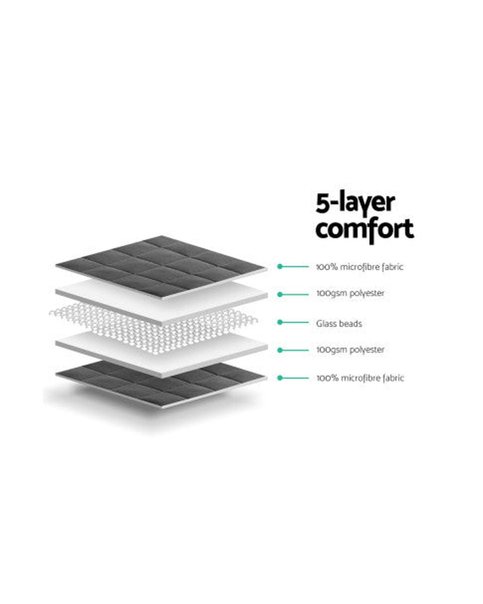 Weighted Blanket Adult 5KG Heavy Gravity Blankets Microfibre Cover Calming Relax Anxiety Relief Grey Giselle