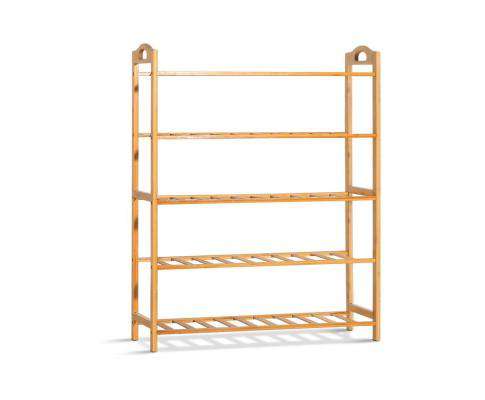 5-Tier Bamboo Shoe Rack Organiser Storage Shelf Stand Shelves Artiss