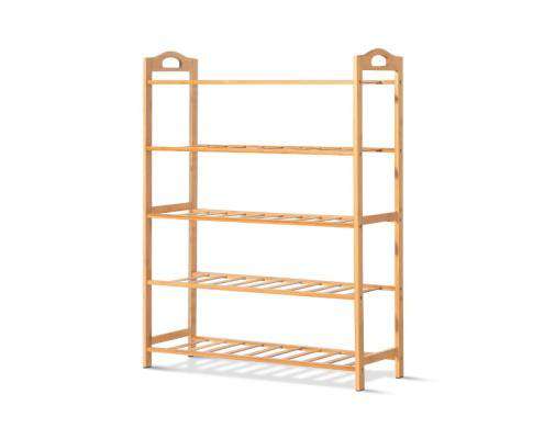 5-Tier Bamboo Shoe Rack Organiser Storage Shelf Stand Shelves Artiss