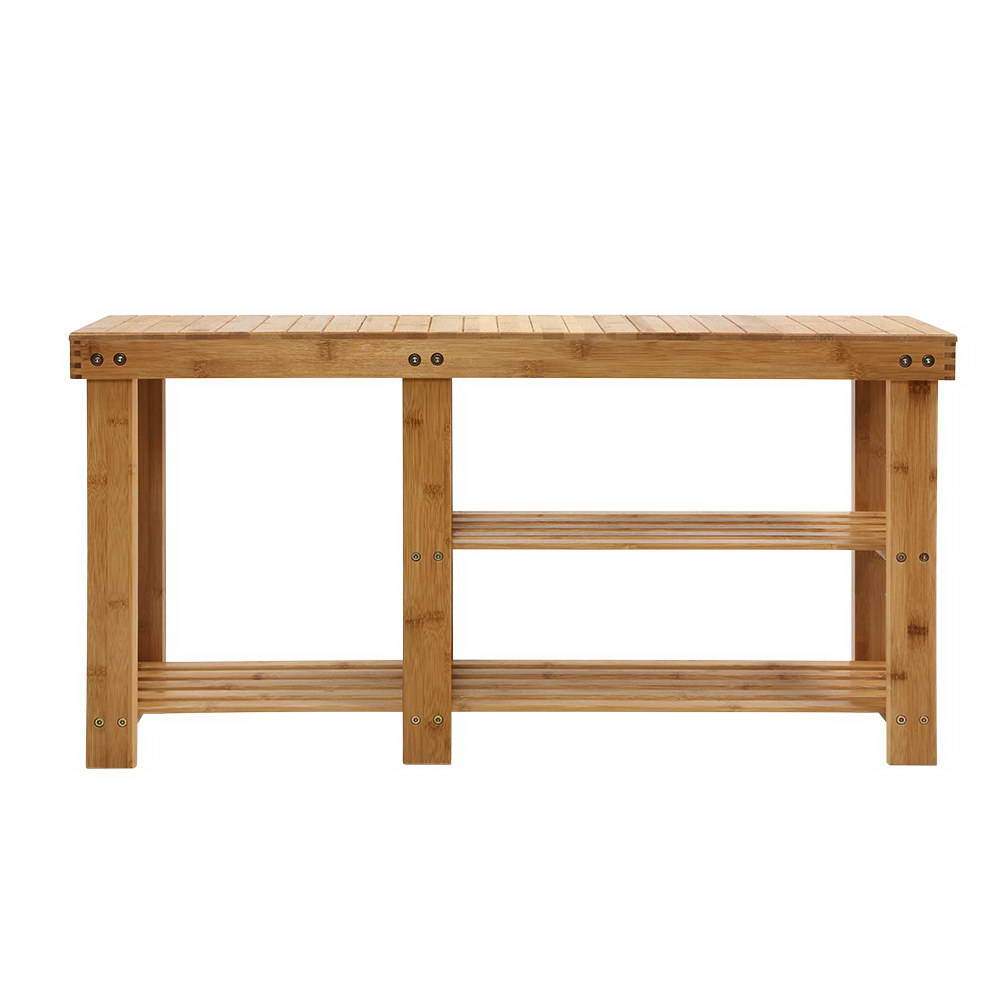 Bamboo Shoe Rack Bench Artiss