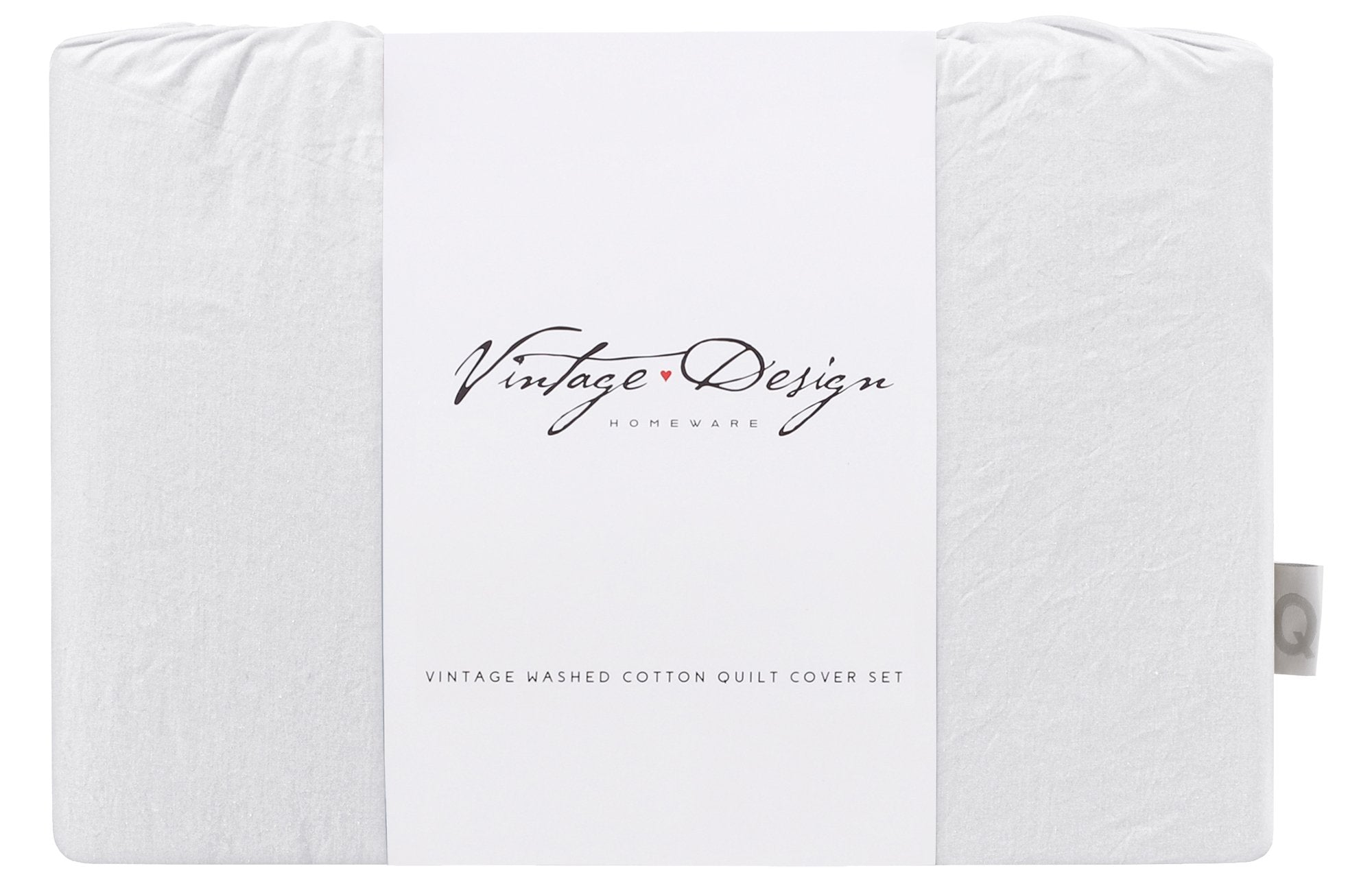 Vintage Design White Gypsy 180TC Cotton Quilt Cover Set Vintage Design