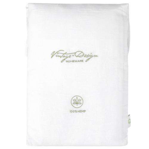 Vintage Design White 100% Hemp Quilt Cover Set Vintage Design