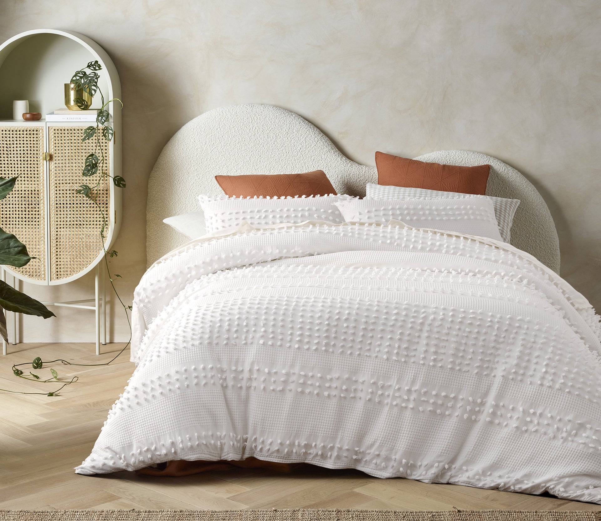 Vintage Design Luca White Cotton Quilt Cover Set Vintage Design