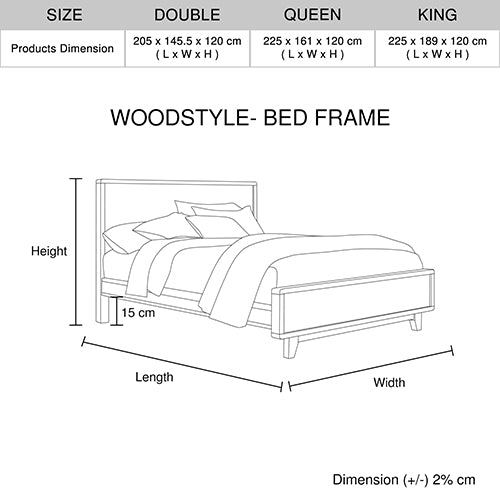 Woodstyle Solid Timber Bed Frame In Rustic Texture Multiple Size Bed Frame Melbournians Furniture