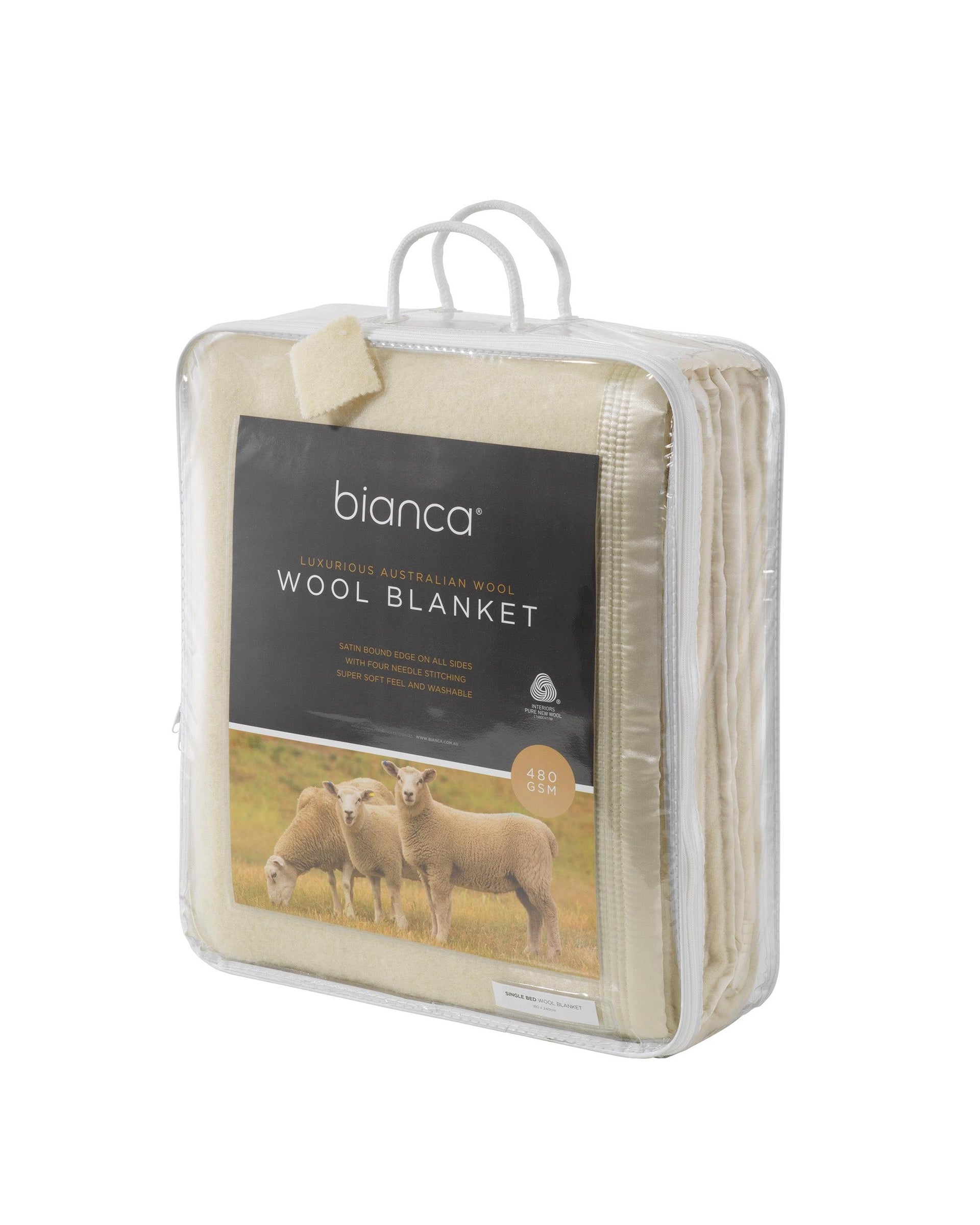 Bianca Australian Wool Blanket - Cream Bianca Bedding