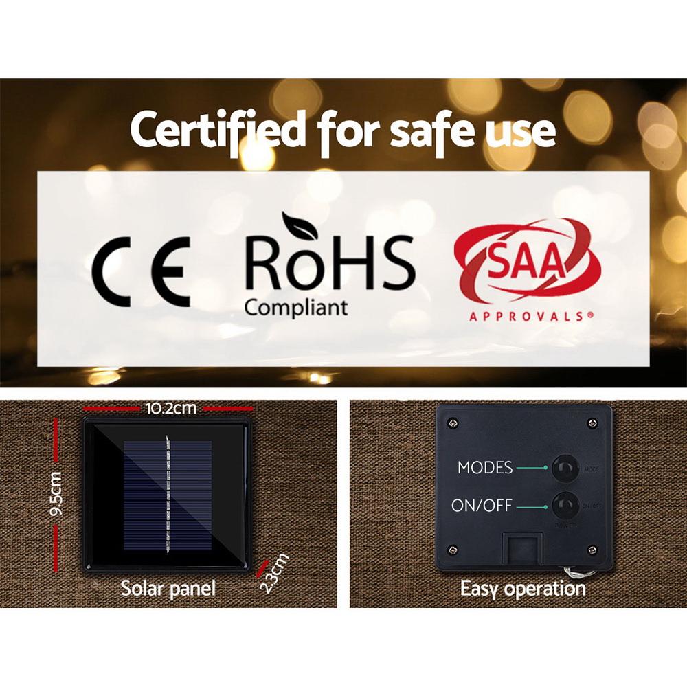 500 LED Solar Powered Christmas Icicle Lights 20M Outdoor Fairy String Party Warm White Big Bedding Australia