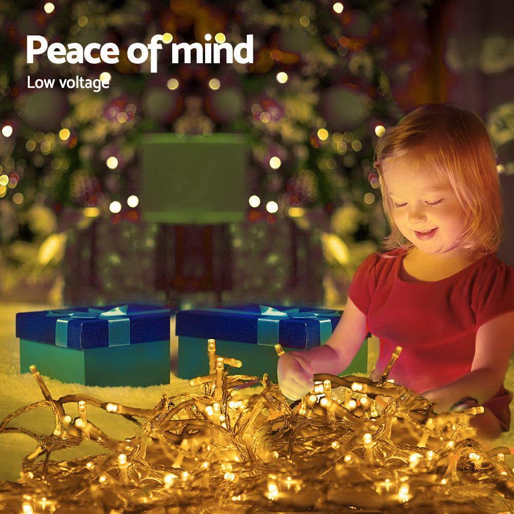 500 LED Solar Powered Christmas Icicle Lights 20M Outdoor Fairy String Party Warm White Big Bedding Australia