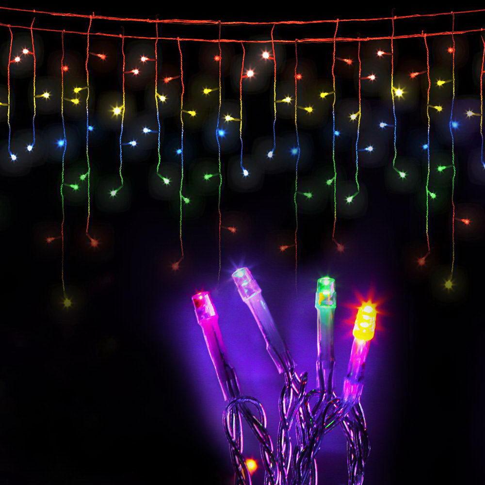 800 LED Christmas Icicle Lights Mutlicolour Big Bedding Australia