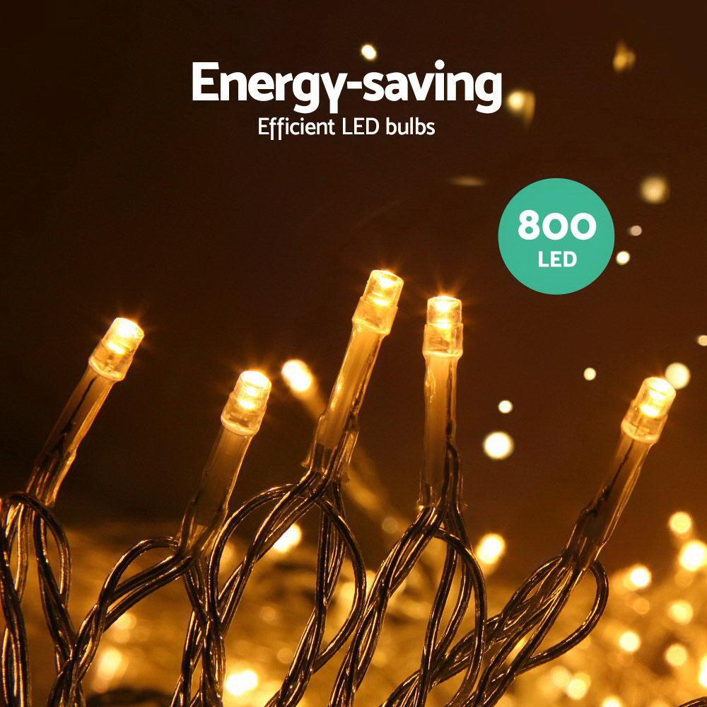 800 LED Christmas Icicle Lights Warm White Big Bedding Australia