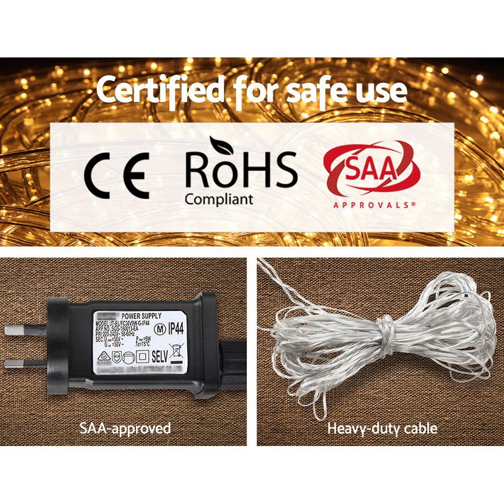 50M Christmas Rope Lights 1200 LED Warm White Big Bedding Australia