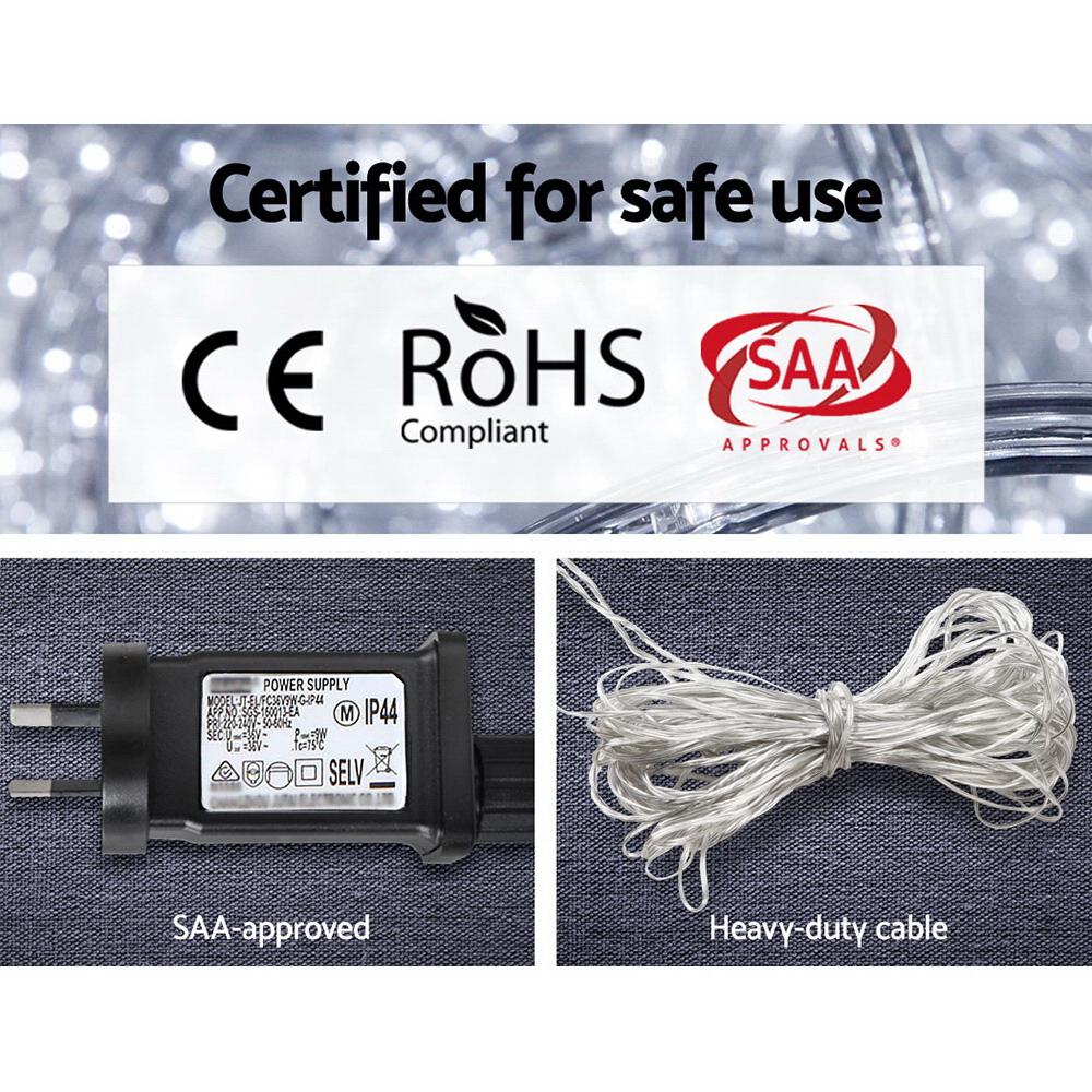 50M Christmas Rope Lights 1200 LED Cold White Big Bedding Australia